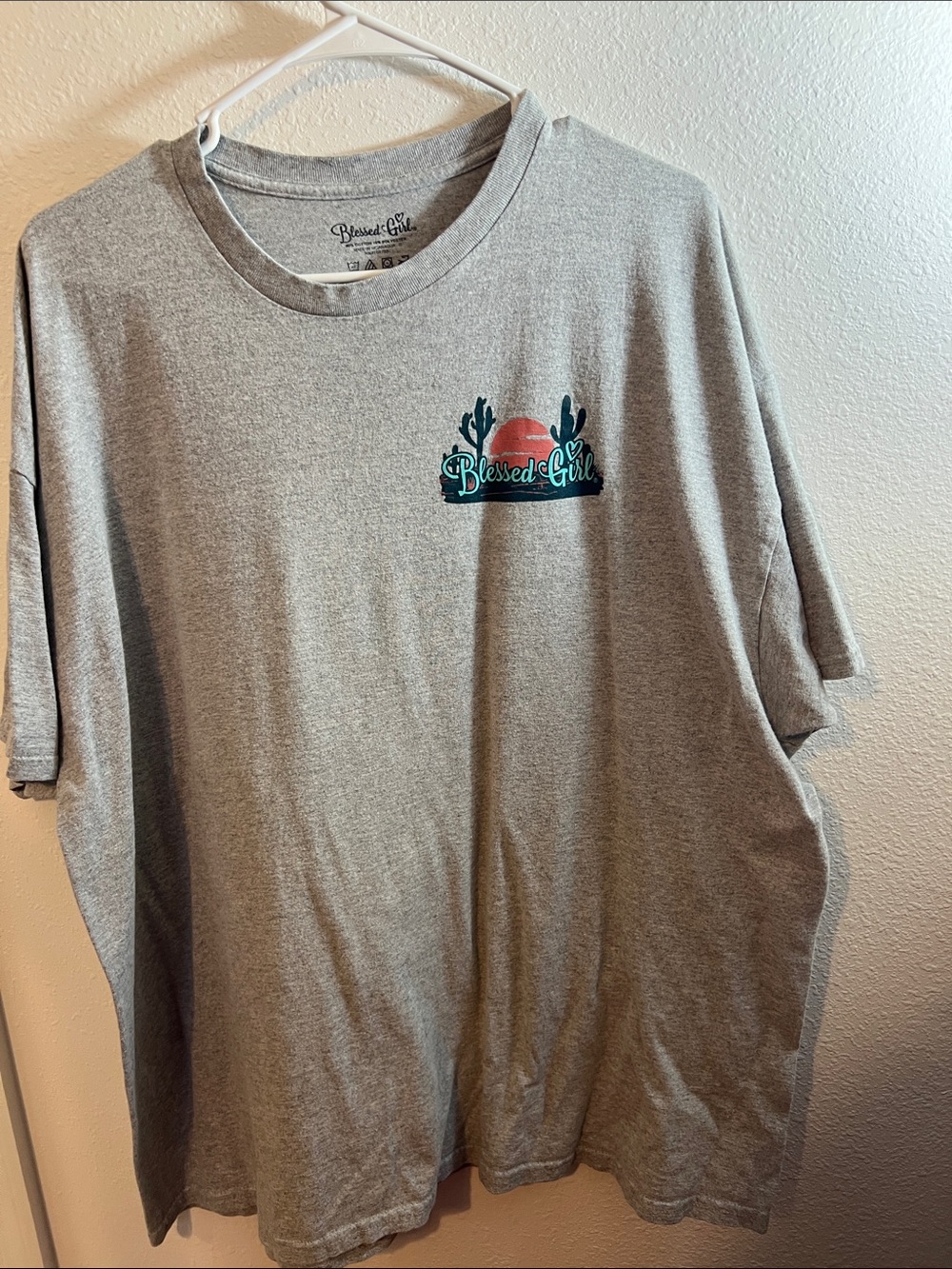 Blessed Girl Women's Short-Sleeve Tee - Gray with Desert Graphic